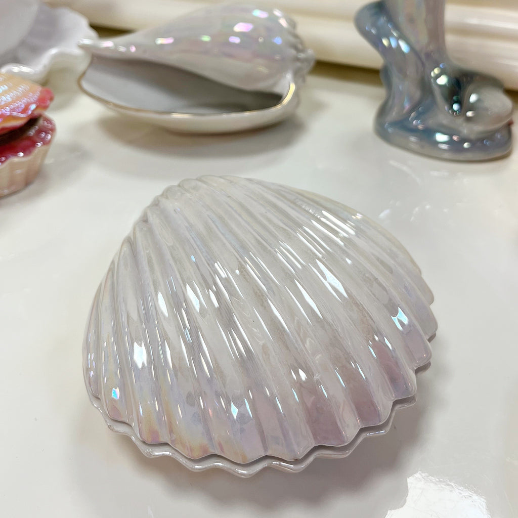 Boîte coquillage vintage iridescente