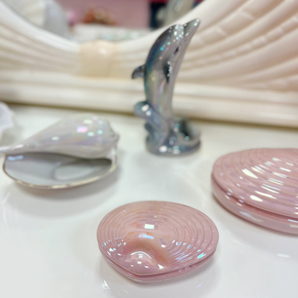Coffret coquillage rose iridescente petit modèle