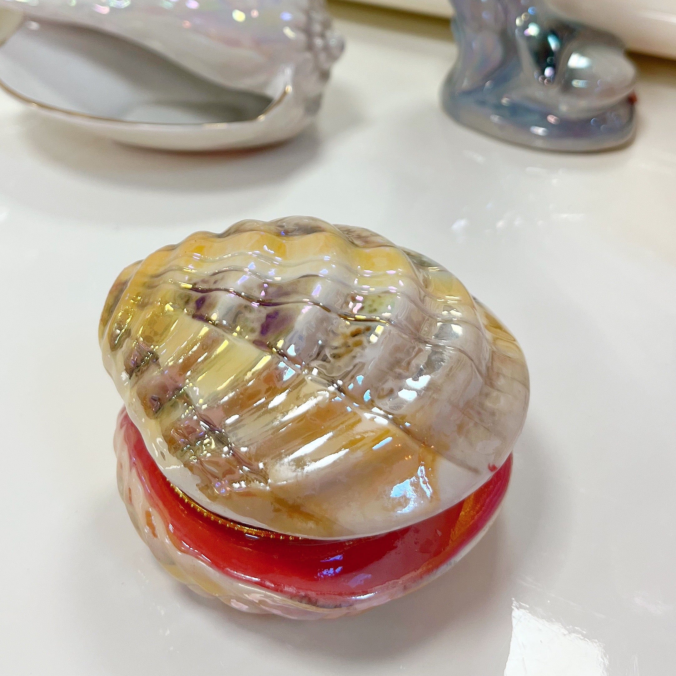 Coffret à bijoux coquillage irisé