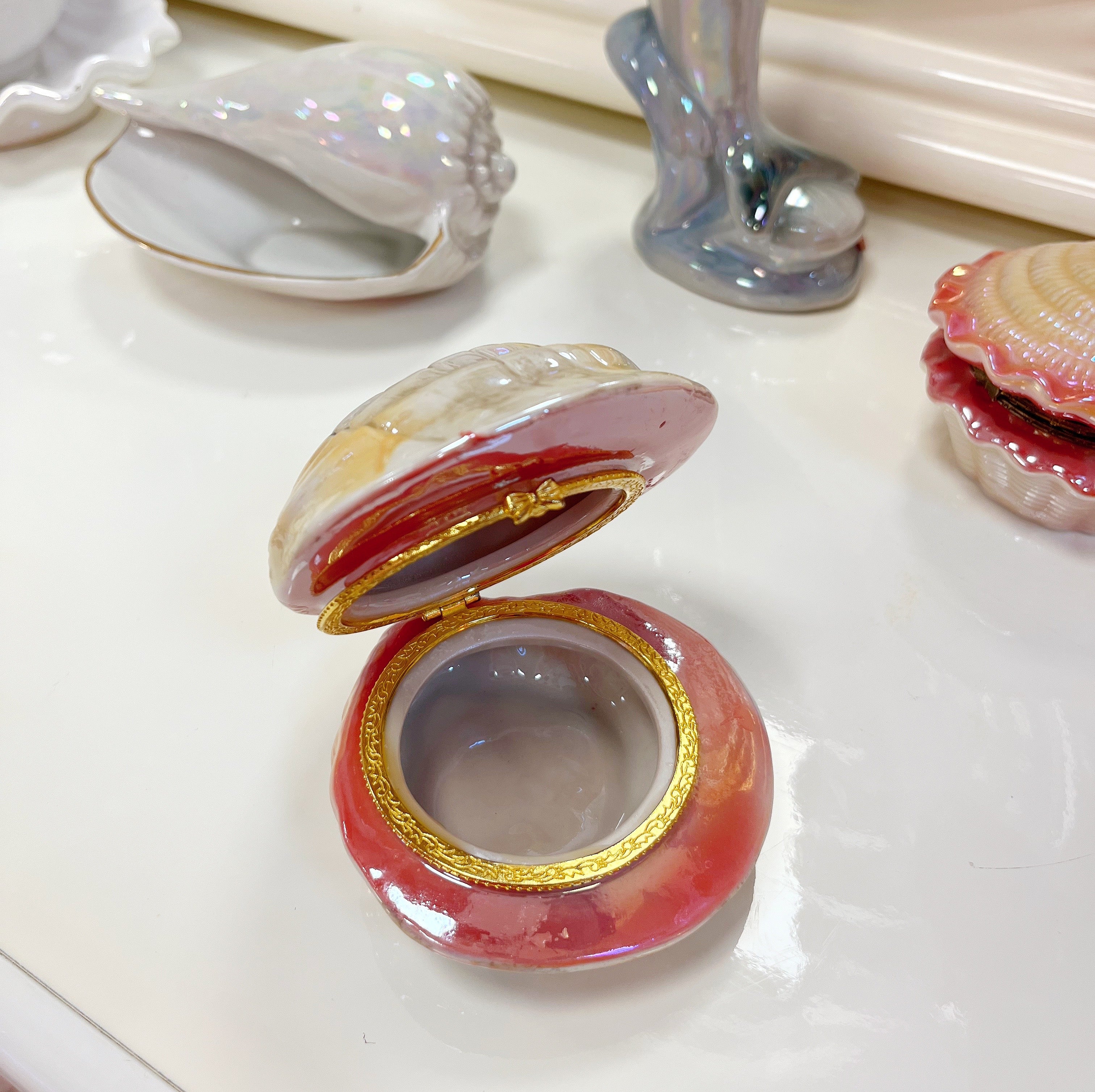 Coffret à bijoux coquillage irisé