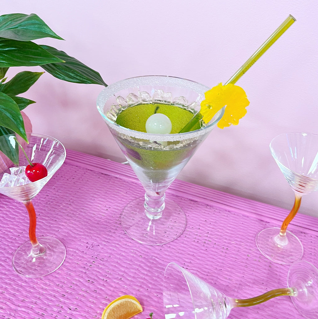 Lampe verre-cocktail 90s neuve