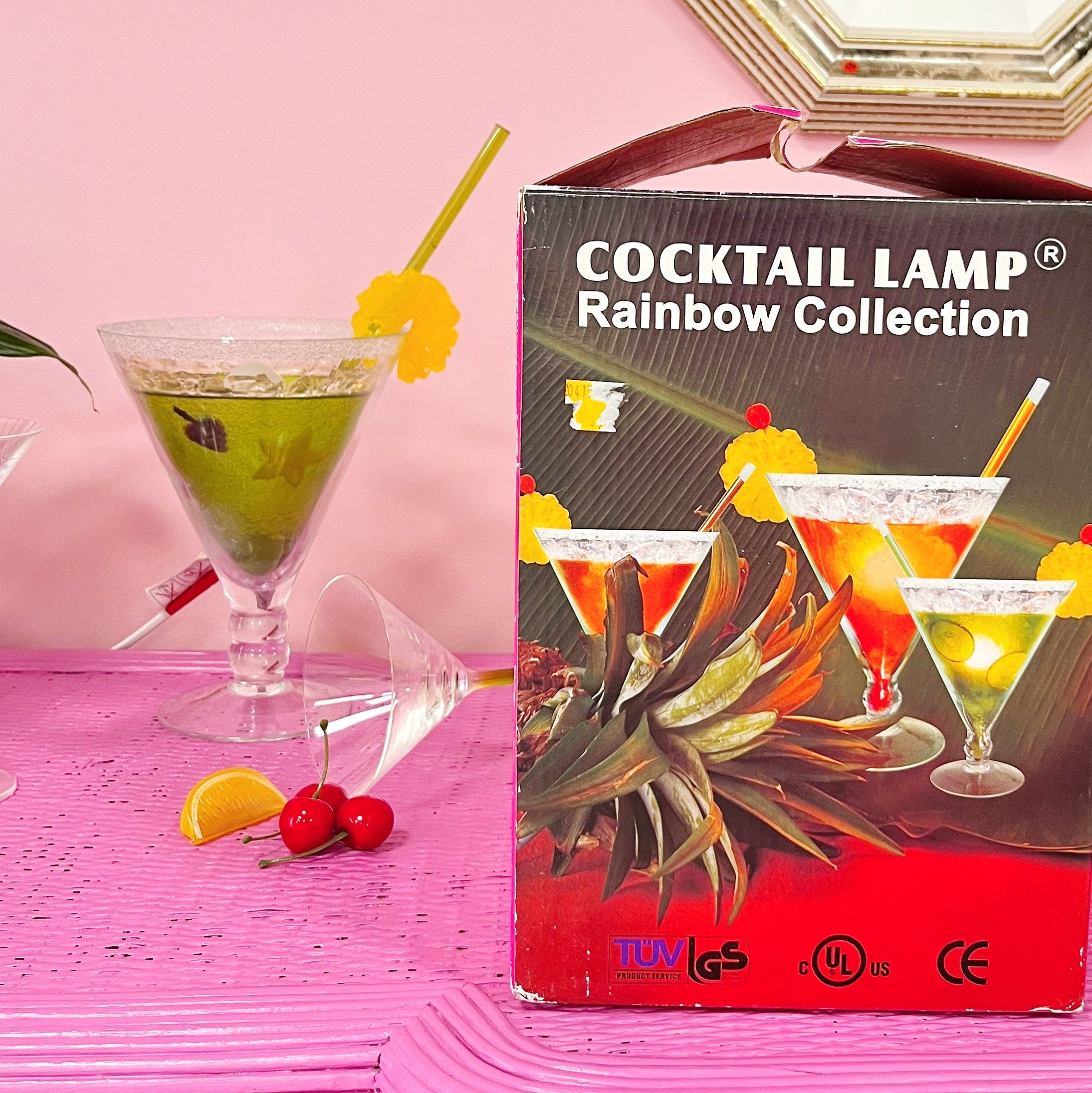 Lampe verre-cocktail 90s neuve