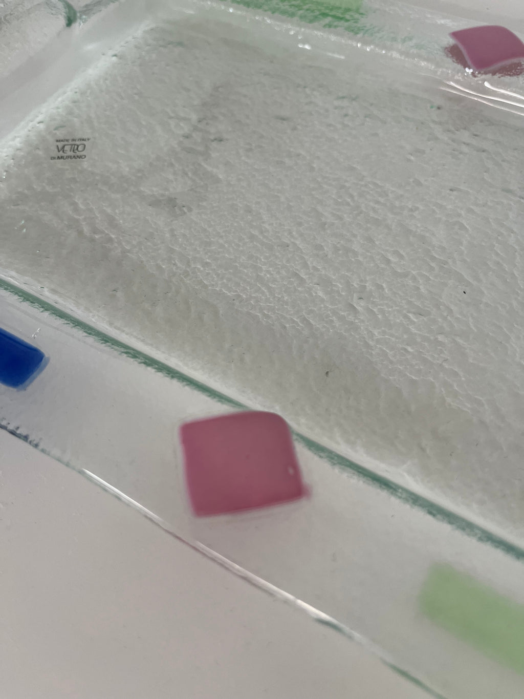 Plateau vintage italien en verre de Murano par Albatros, années 70