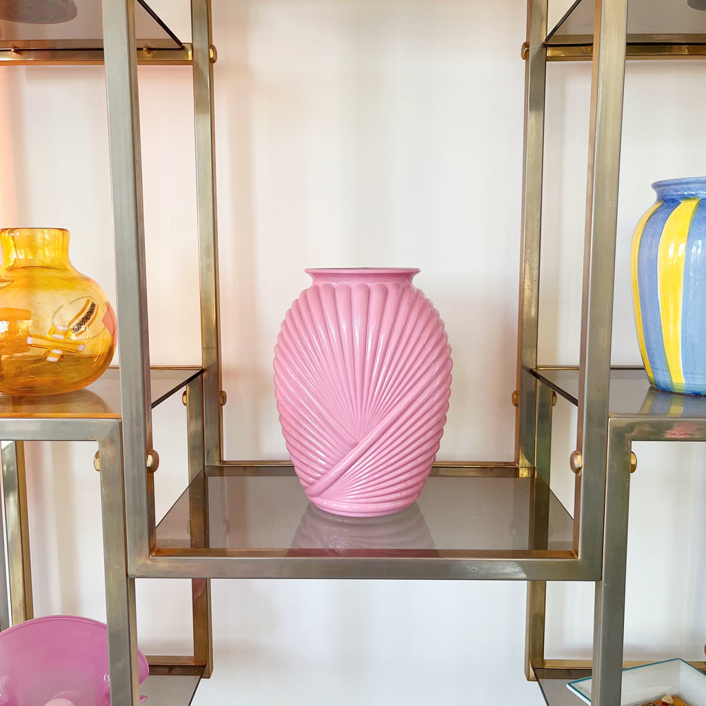 Vase art déco vintage rose style Anchor Hocking