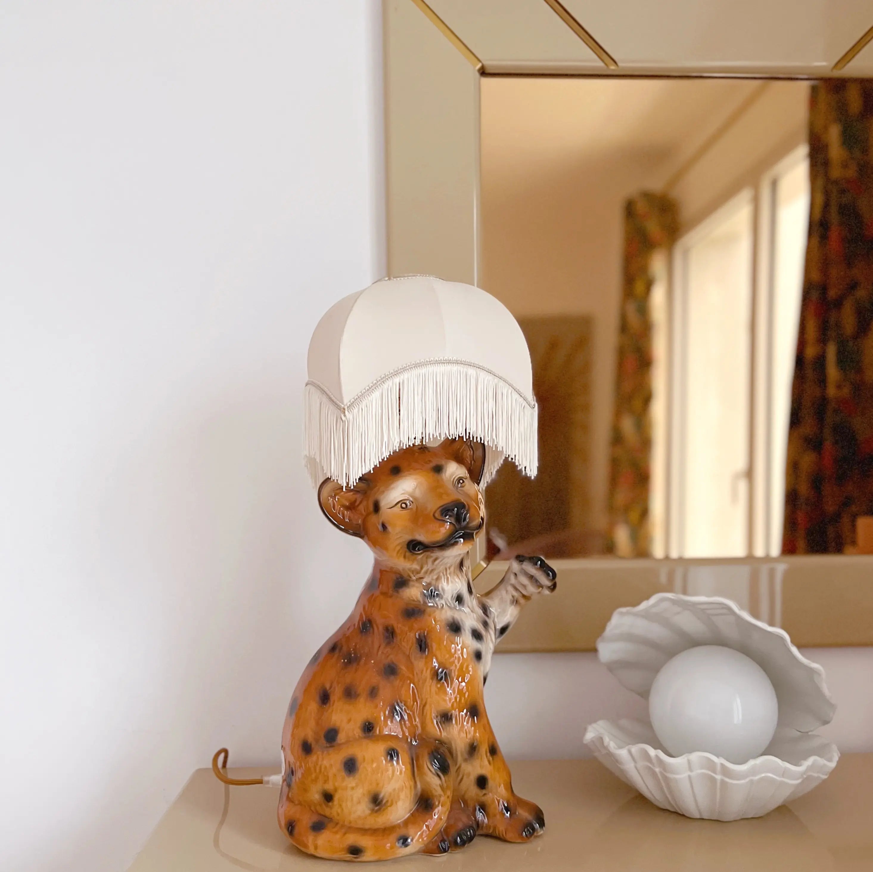 Grande lampe léopard artisanale – Pièce unique - Italie