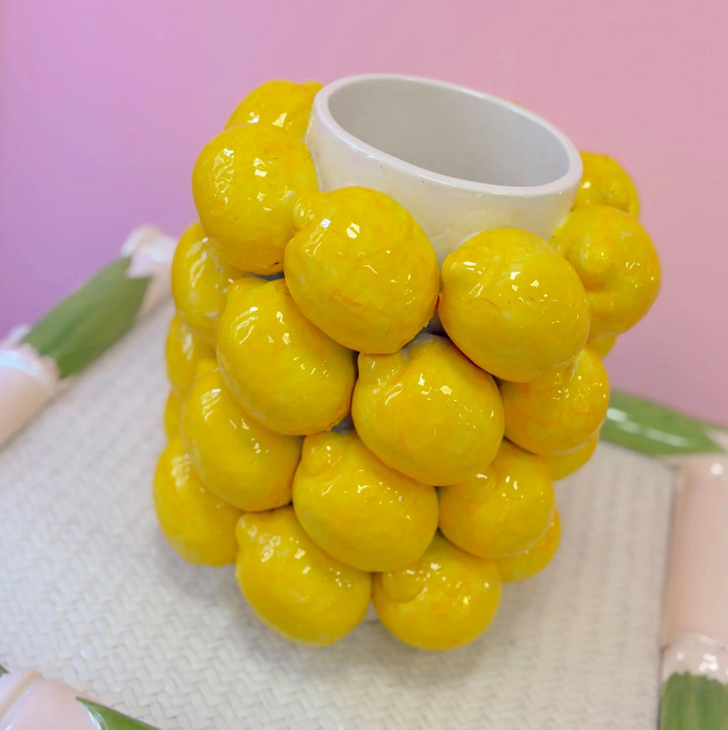 Vase citrons en céramique vintage, Sicile, années 70 -  - CLUB BARBARA