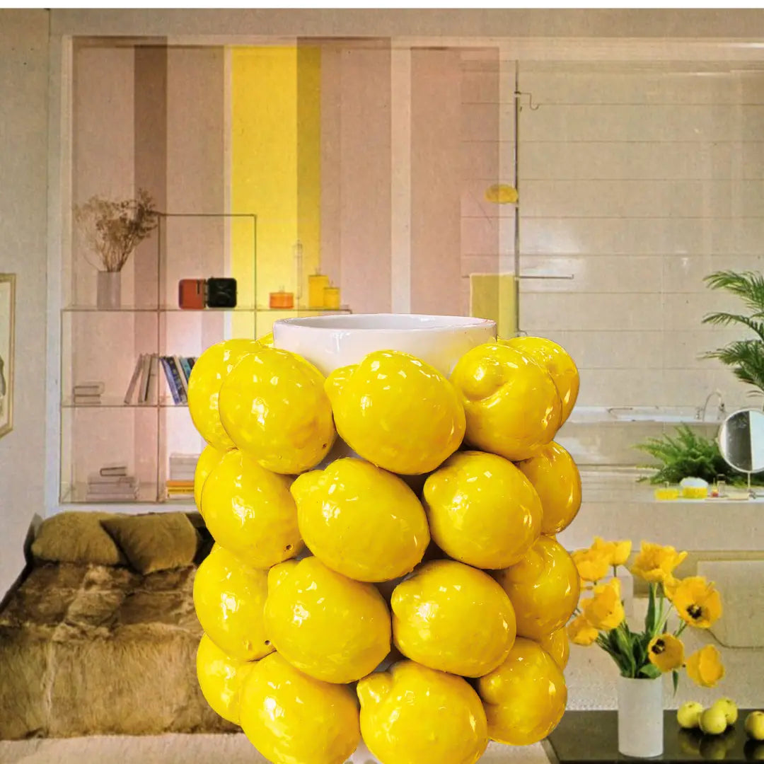 Vase citrons en céramique vintage, Sicile, années 70  - CLUB BARBARA