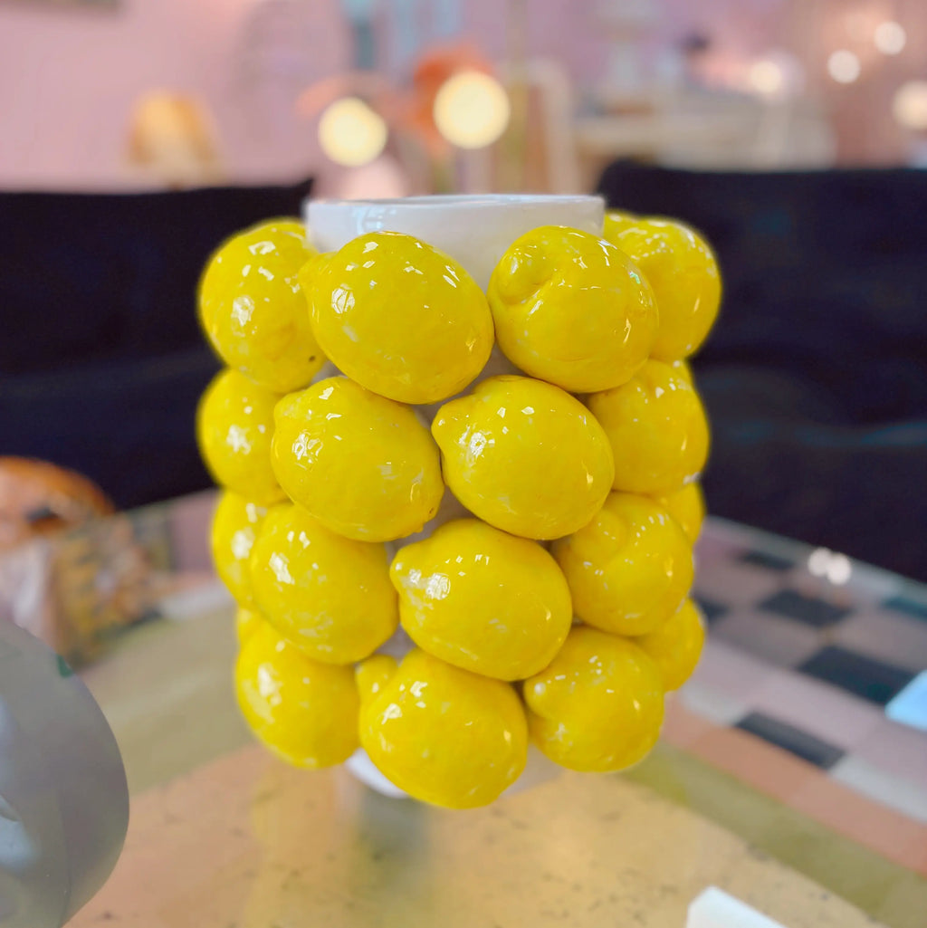 Vase citrons en céramique vintage, Sicile, années 70 -  - CLUB BARBARA