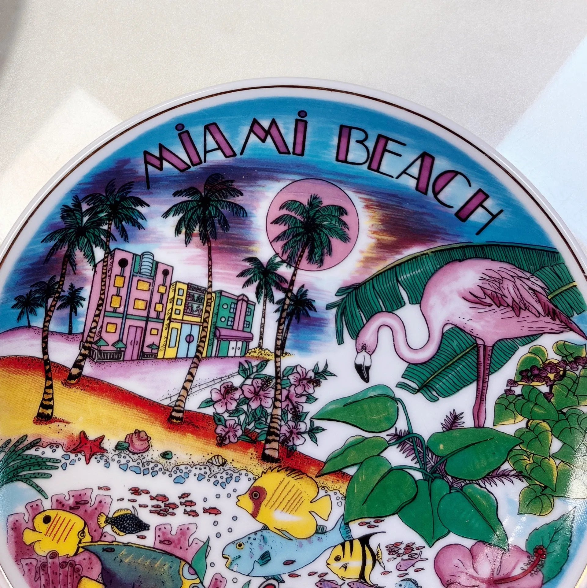 Assiette 80s collection Miami Beach - Club Barbara