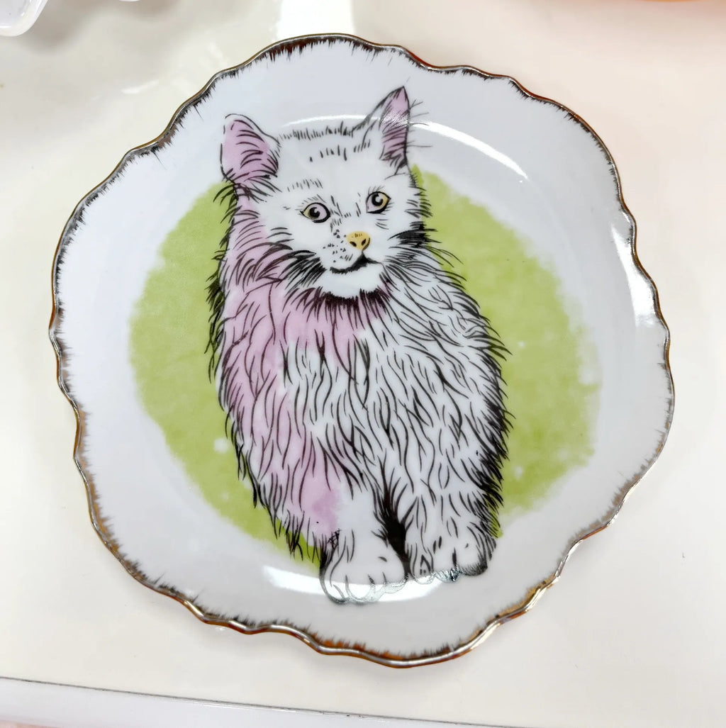 Assiette chat vintage - Club Barbara