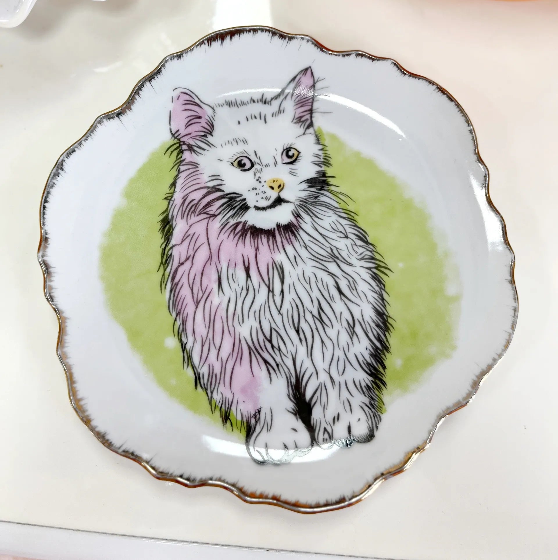 Assiette chat vintage - Club Barbara
