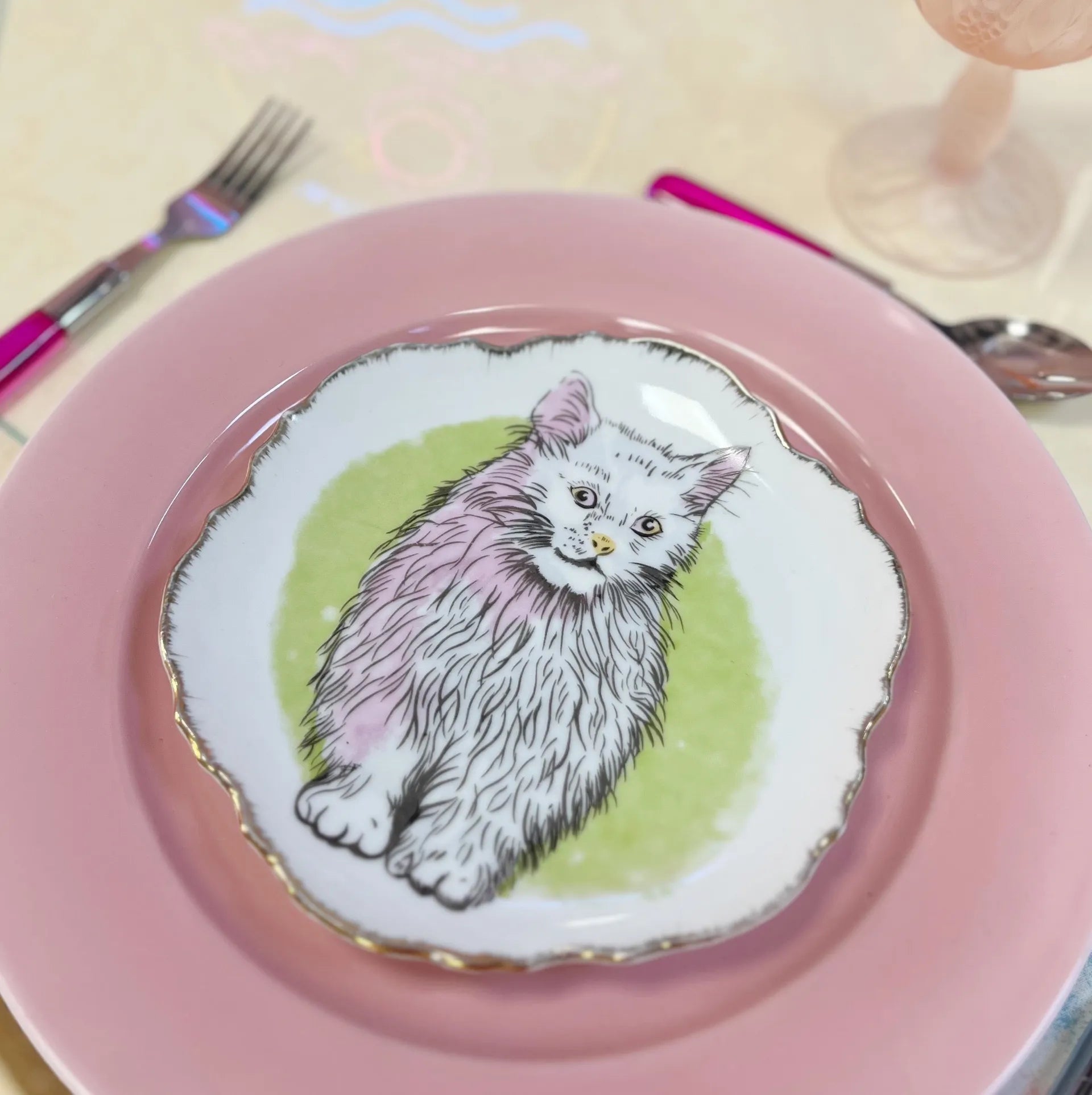 Assiette chat vintage - Club Barbara