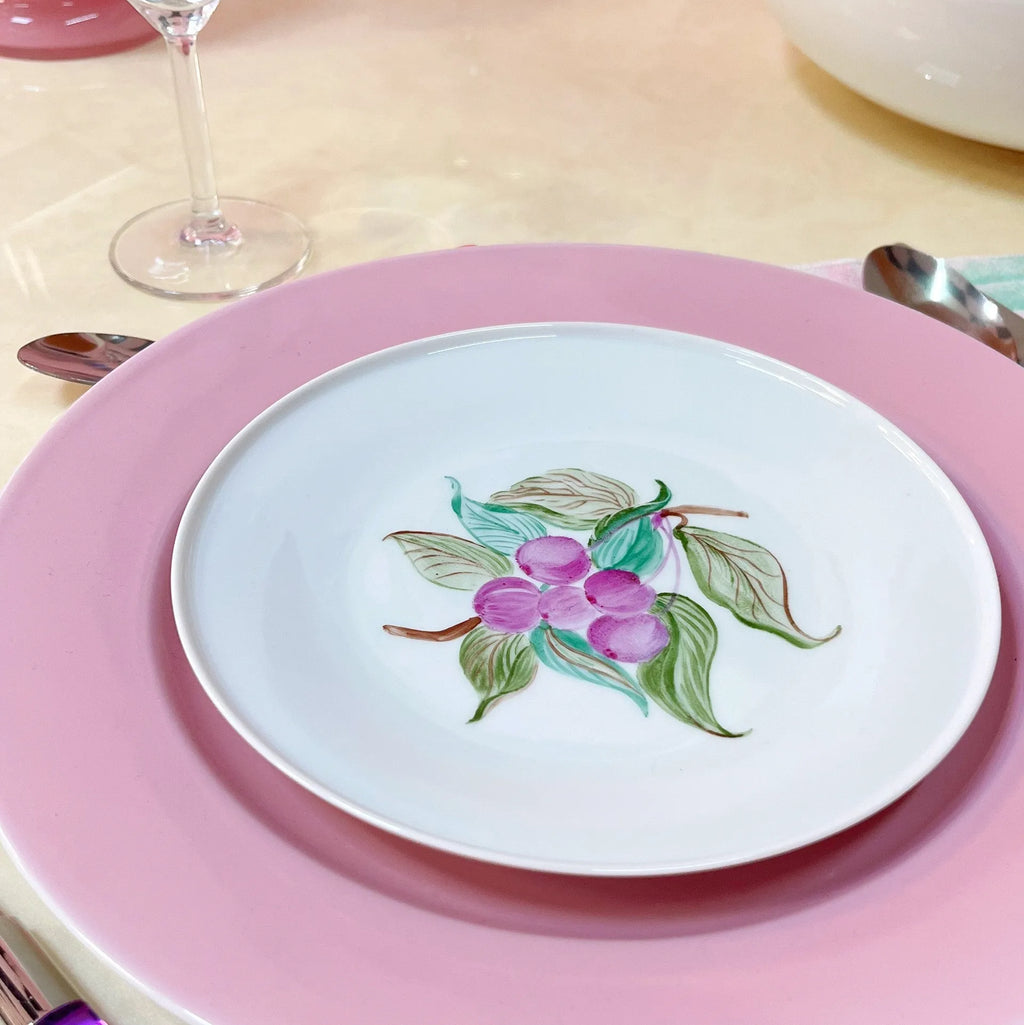 Assiettes à dessert en porcelaine décor de fruits - Club Barbara