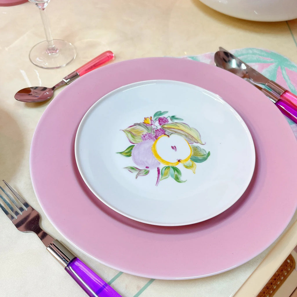 Assiettes à dessert en porcelaine décor de fruits - Club Barbara