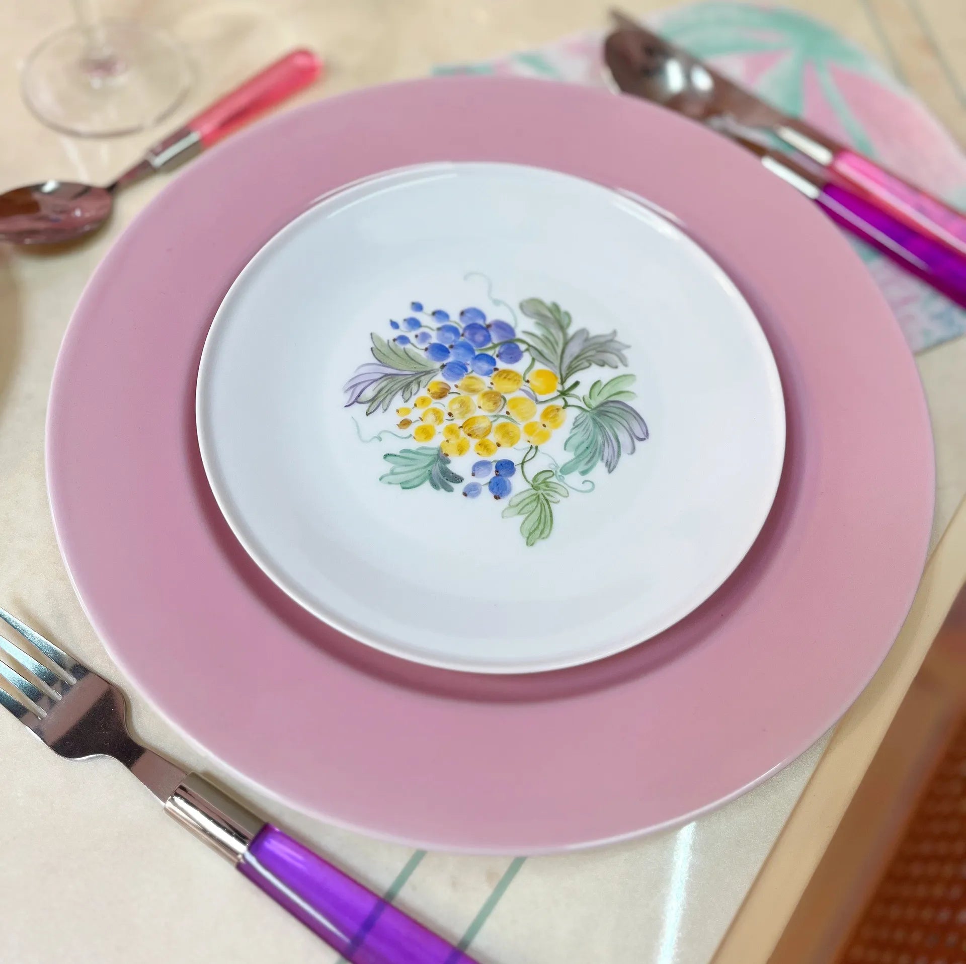 Assiettes à dessert en porcelaine décor de fruits - Club Barbara