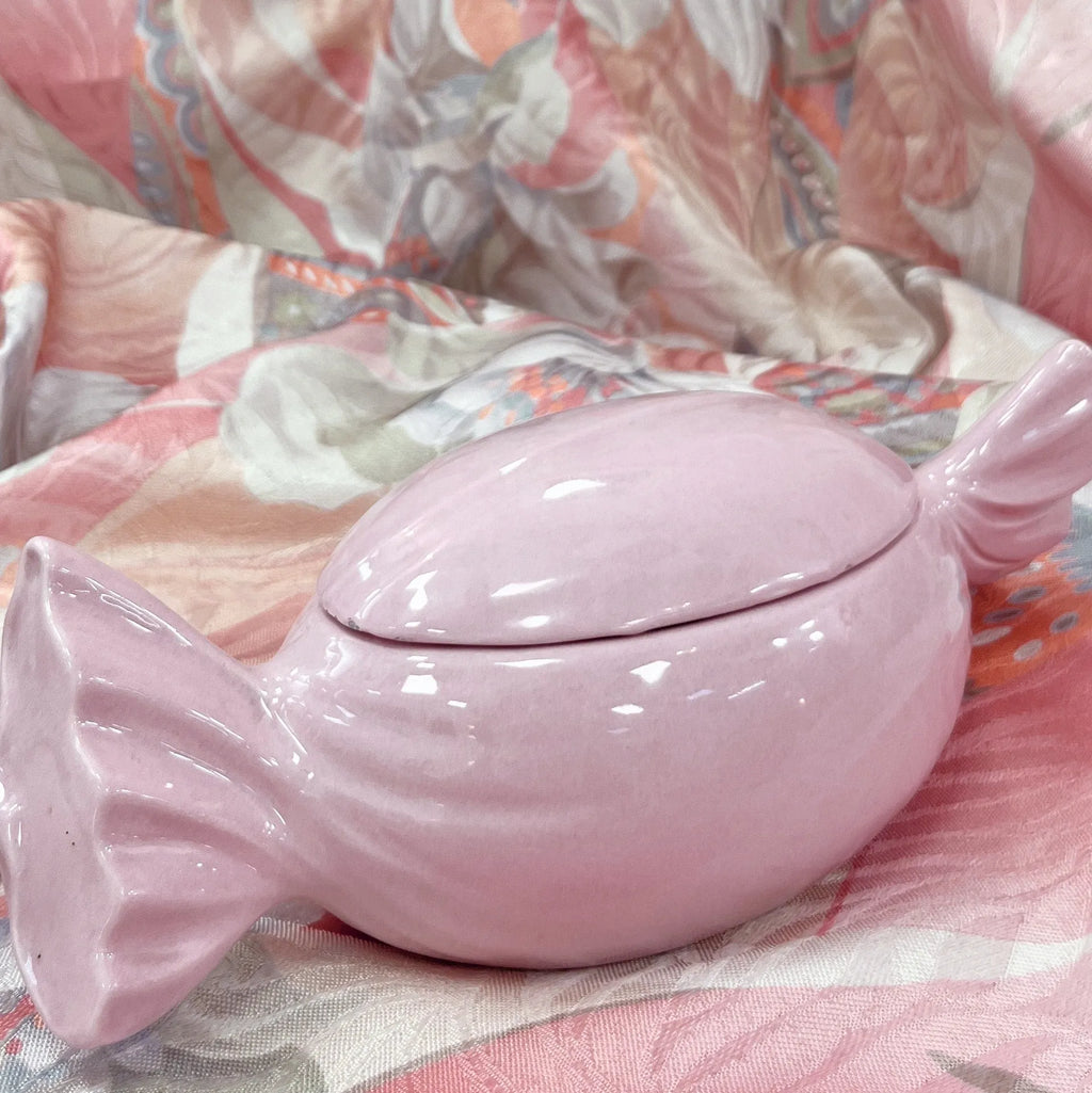 Boîte à Bijoux en Céramique, Bonbon Rose, Années 70 - Club Barbara