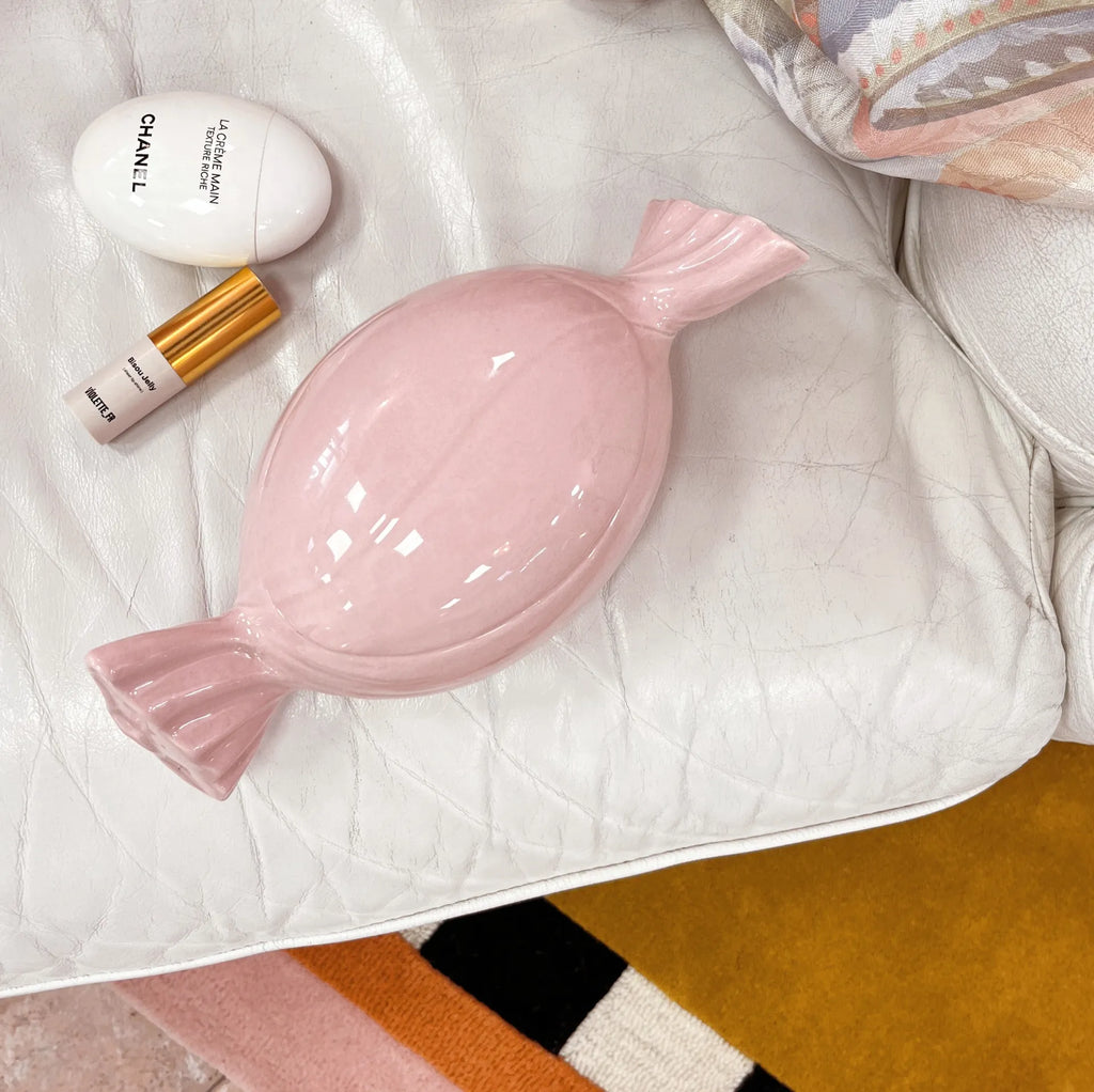 Boîte à Bijoux en Céramique, Bonbon Rose, Années 70 - Club Barbara