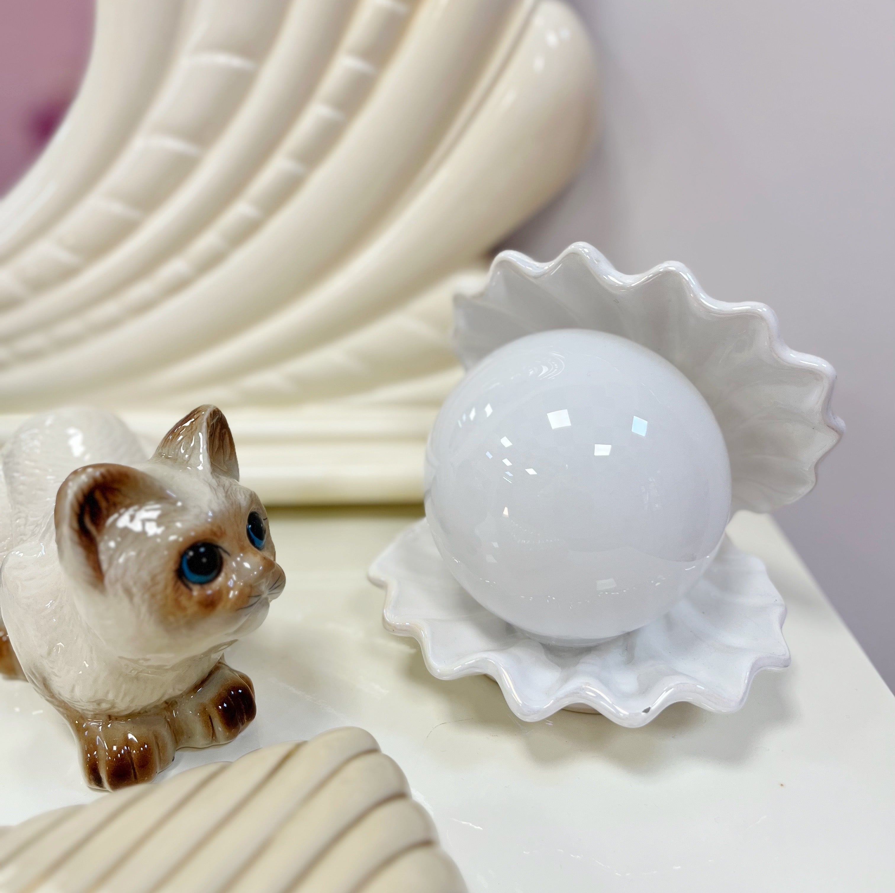 Rare lampe coquillage 80s iridescente