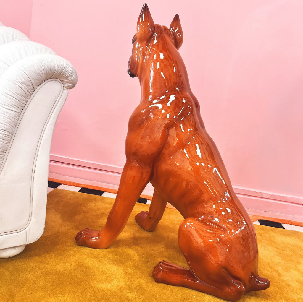 Boxer géant en céramique signé, Made in Spain, années 60 - Club Barbara