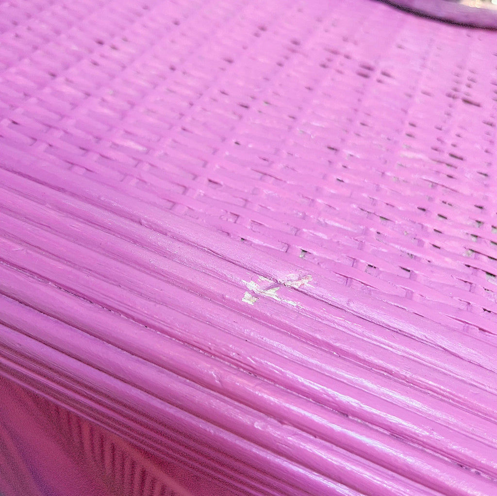 Buffet italien vintage en bambou et rotin rose fuchsia, Club Barbara
