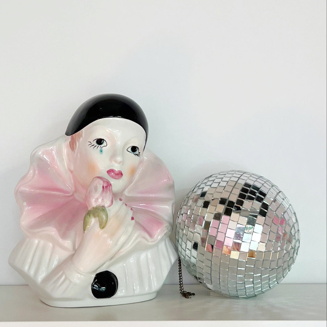 Buste Pierrot en céramique vintage