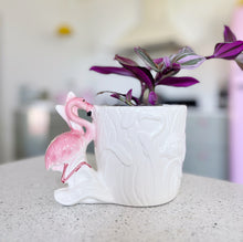 Load image into Gallery viewer, Vintage flamingo planter
