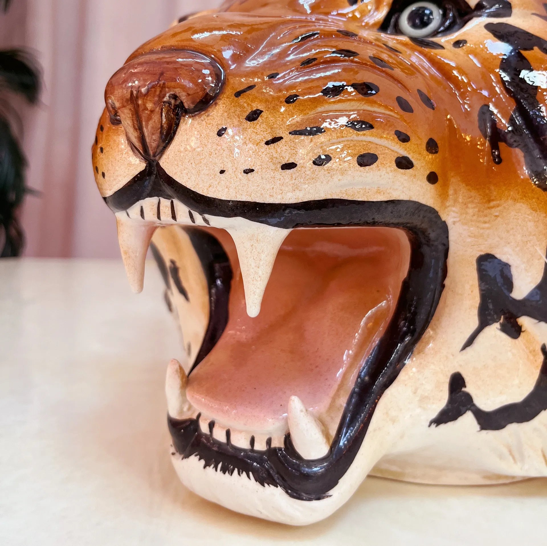 Cache-pot Tigre en Céramique Émaillée, Italie, années 80 - Club Barbara