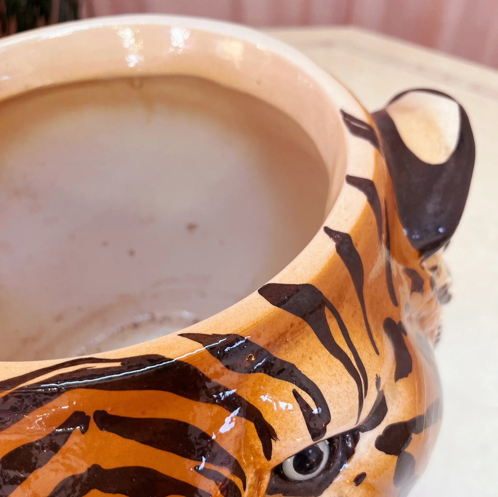Cache-pot Tigre en Céramique Émaillée, Italie, années 80 - Club Barbara
