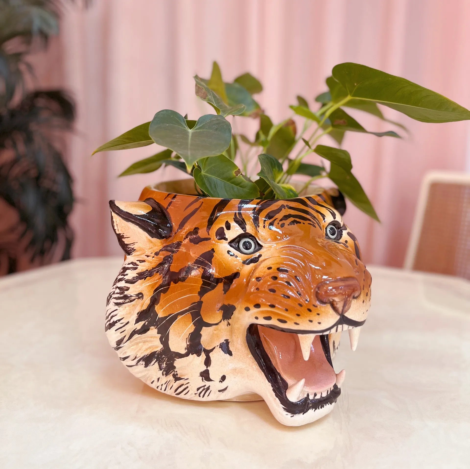 Cache-pot Tigre en Céramique Émaillée, Italie, années 80 - Club Barbara