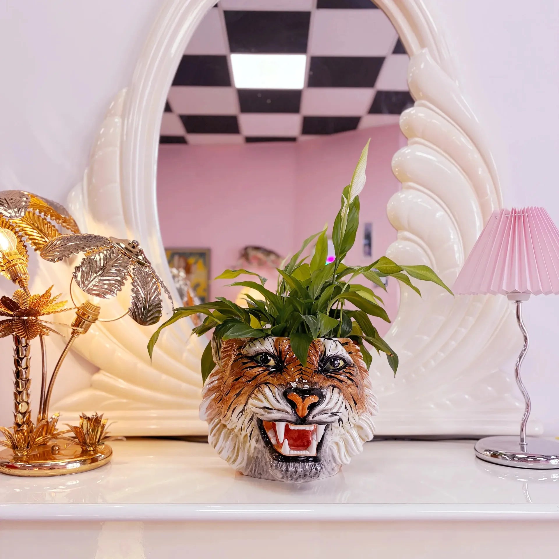 Cache-pot tigre vintage, céramique italienne signée Made in Italy, années 70-80 - Club Barbara