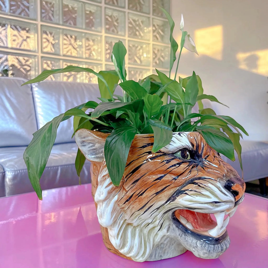 Cache-pot tigre vintage, céramique italienne signée Made in Italy, années 70-80 - Club Barbara