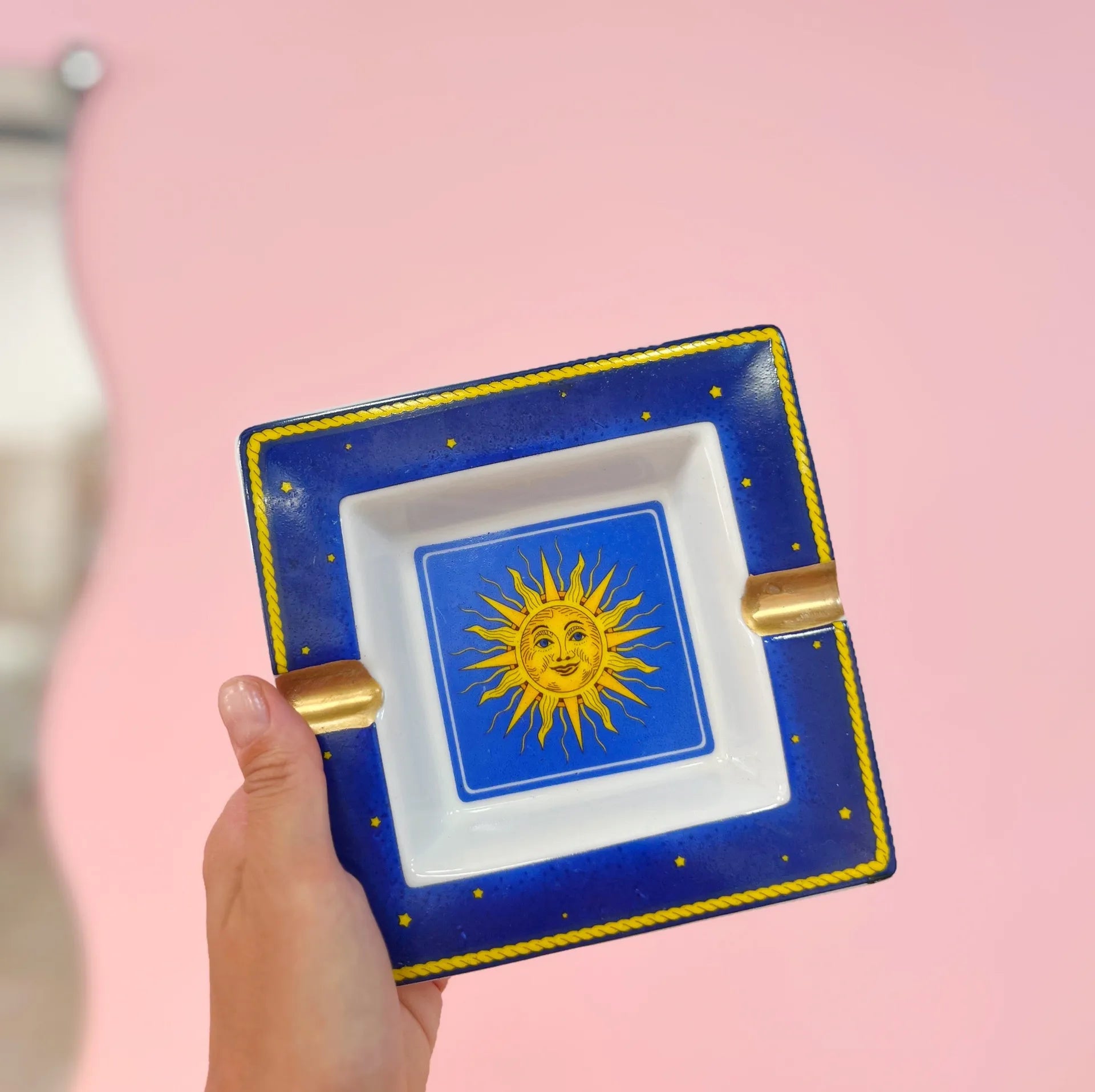 Cendrier ou vide-poche soleil porcelaine, Italie, Années 70-80 - Club Barbara