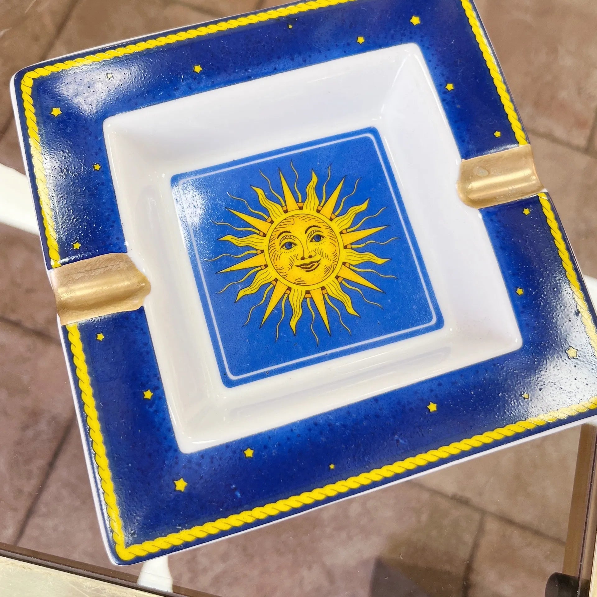Cendrier ou vide-poche soleil porcelaine, Italie, Années 70-80 - Club Barbara