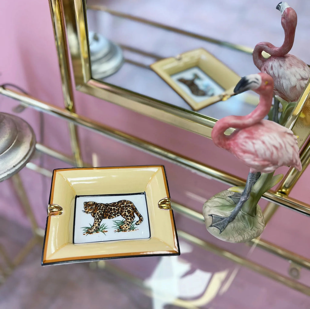 Cendrier panthère en porcelaine - Petit format-années 80 - Club Barbara