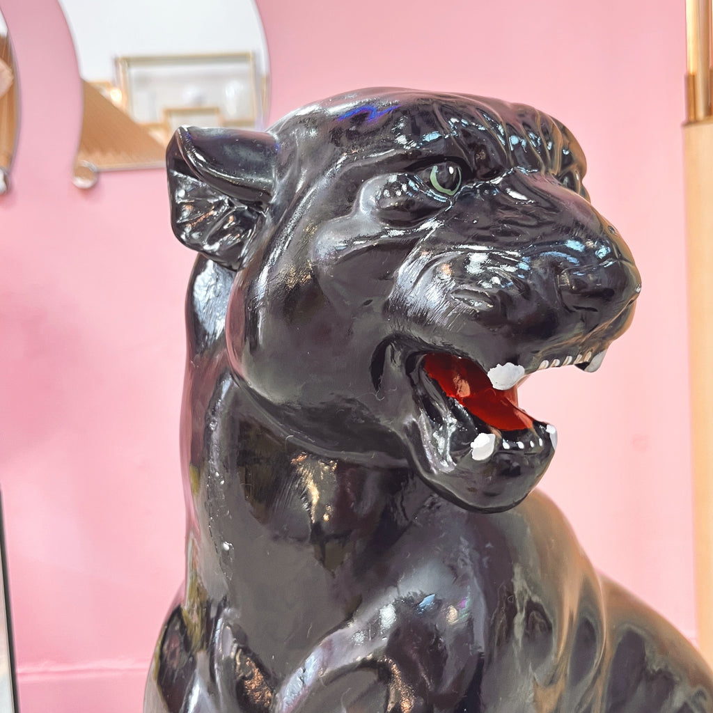 Panthère noire en céramique, années 80