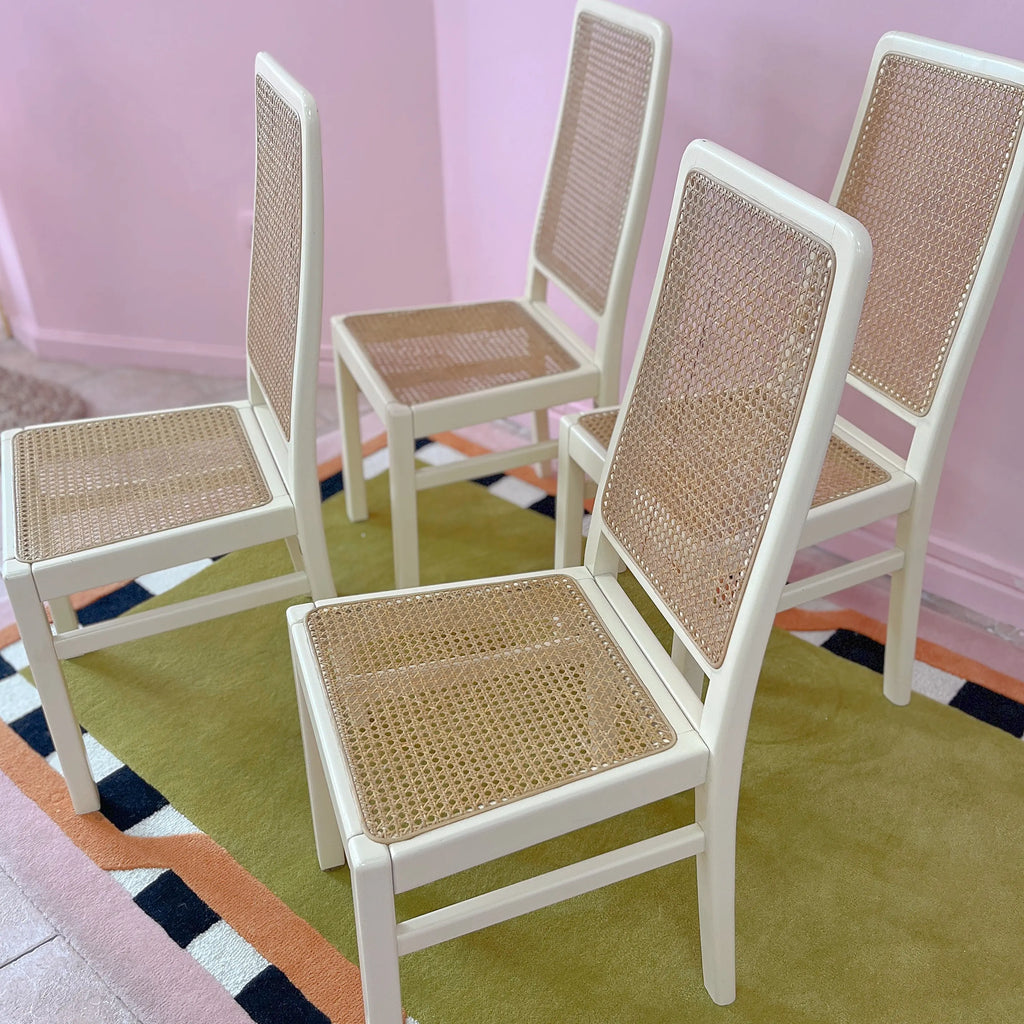 Chaises vintage cannage design années 70, Club Barbara
