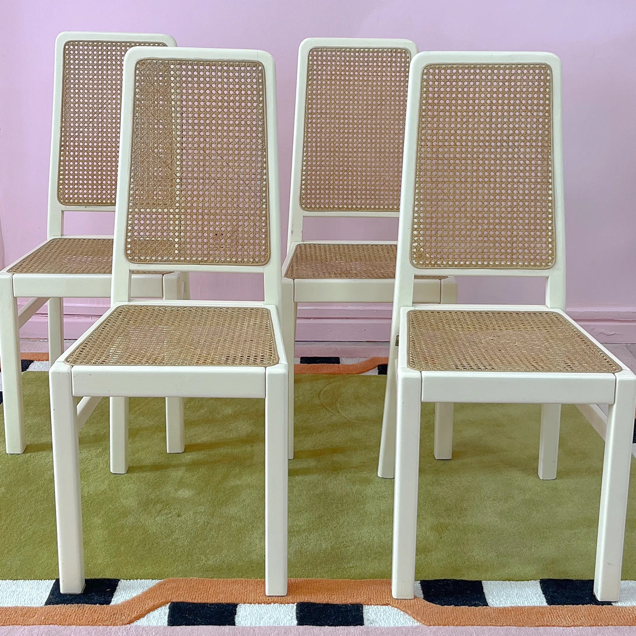 Chaises vintage cannage style italien, Club Barbara
