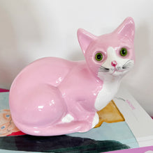 Load image into Gallery viewer, Pastel pink ceramic cat
