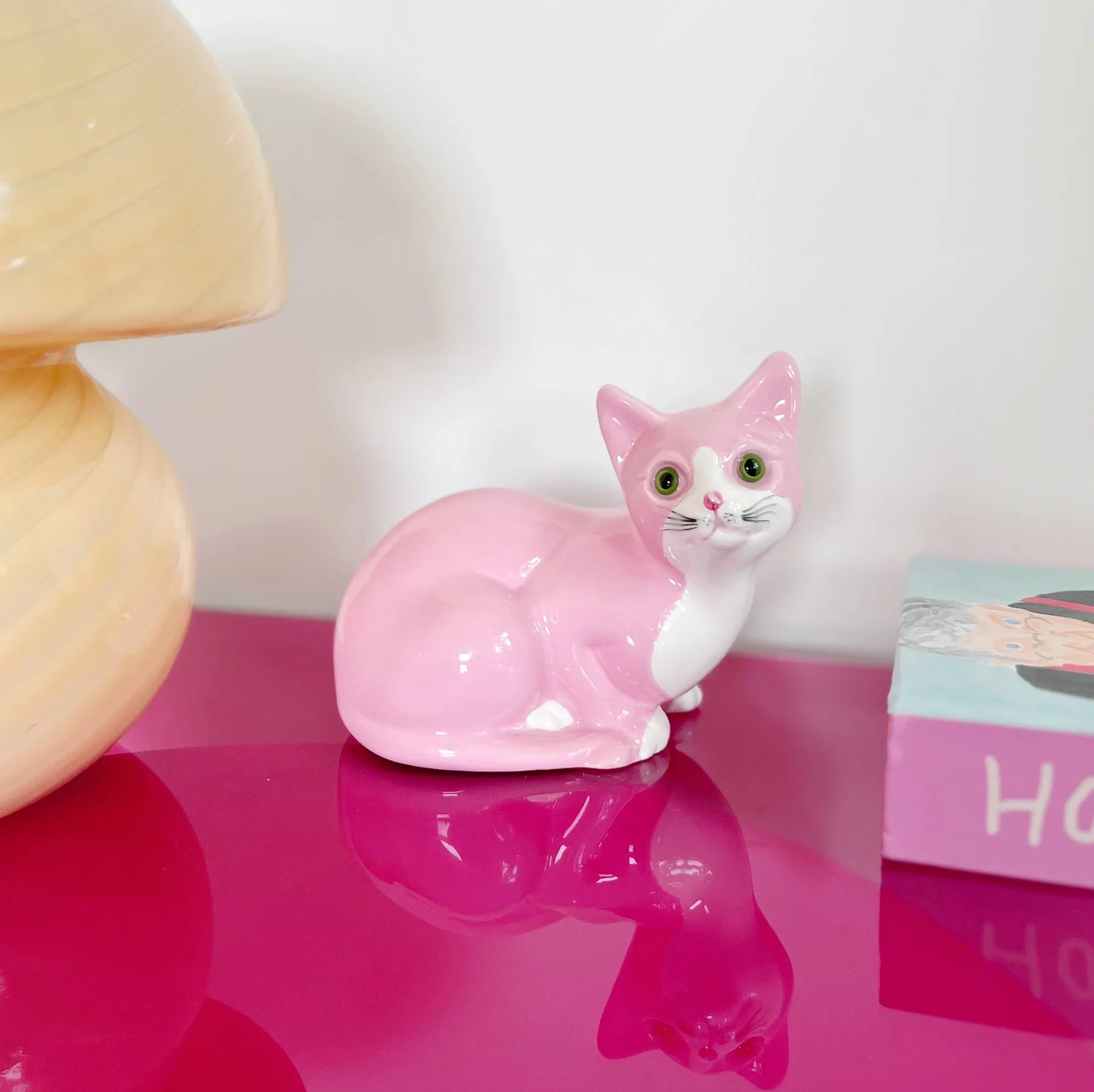Chat en céramique rose pastel - Club Barbara
