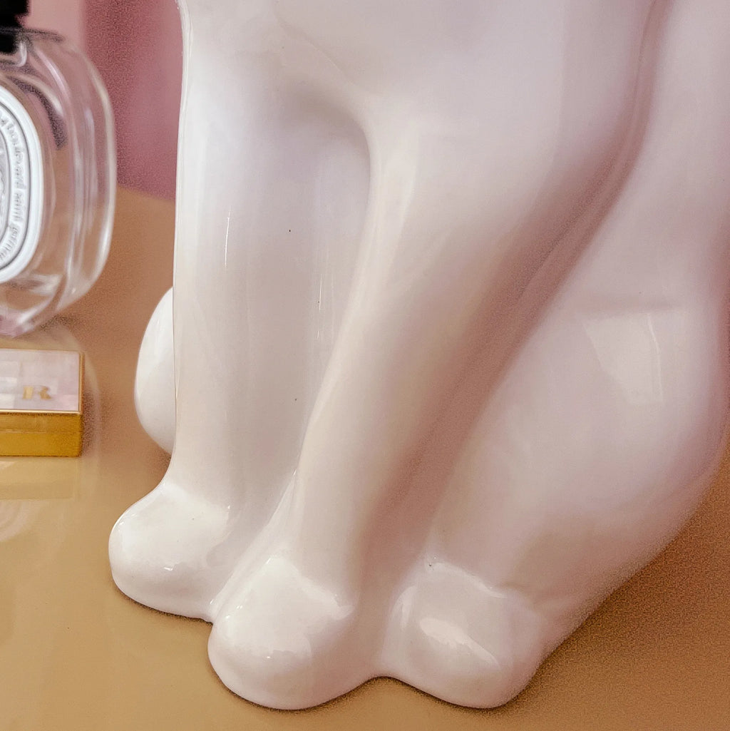 Chat en porcelaine blanc – Années 70 - Club Barbara