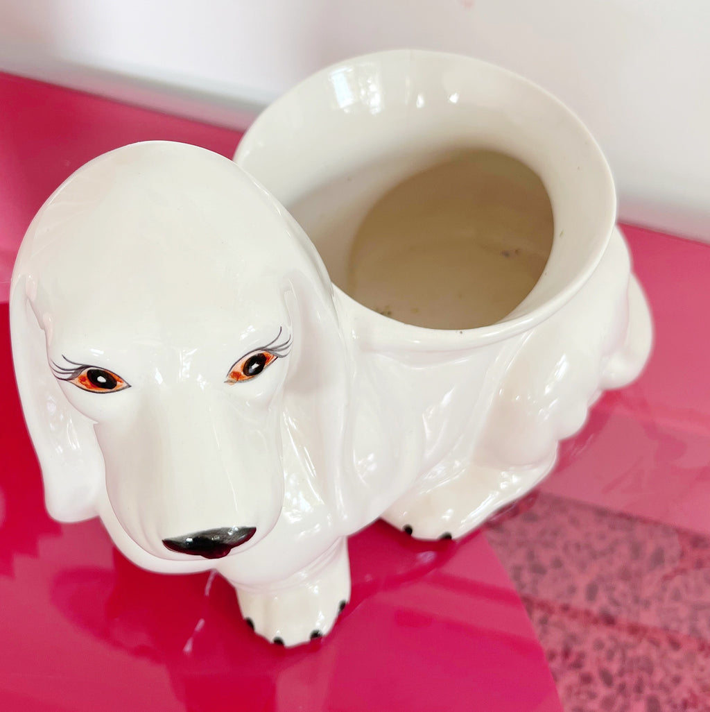 Vintage basset hound planter