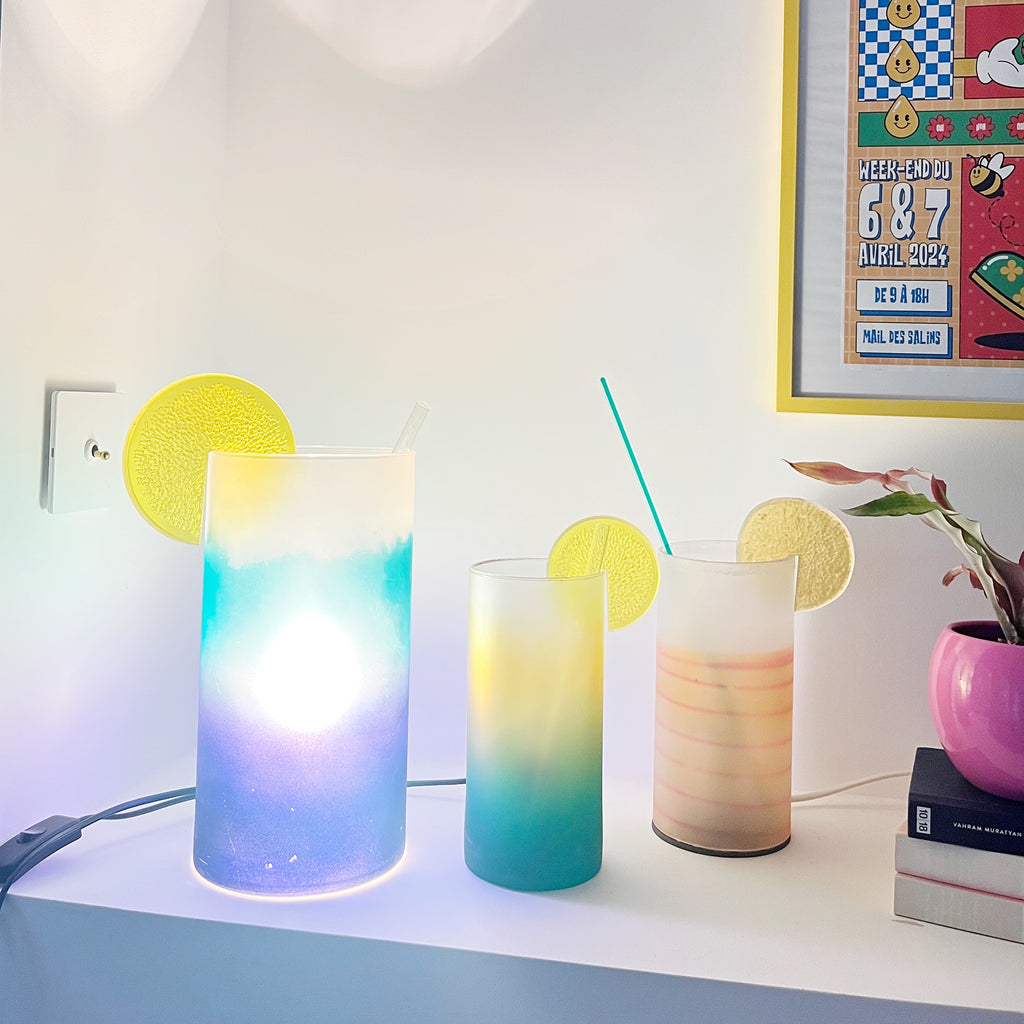 Vintage cocktail lamp from the 80s, large model