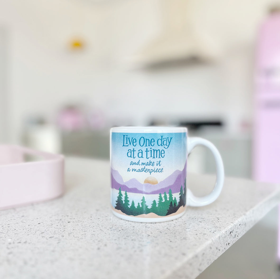 Vintage pastel landscape mug