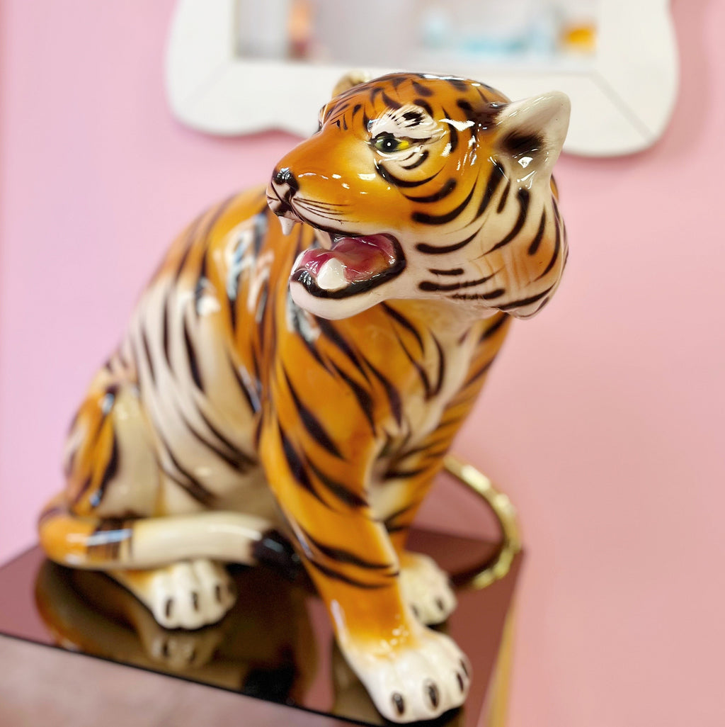 Céramique tigre rugissant vintage