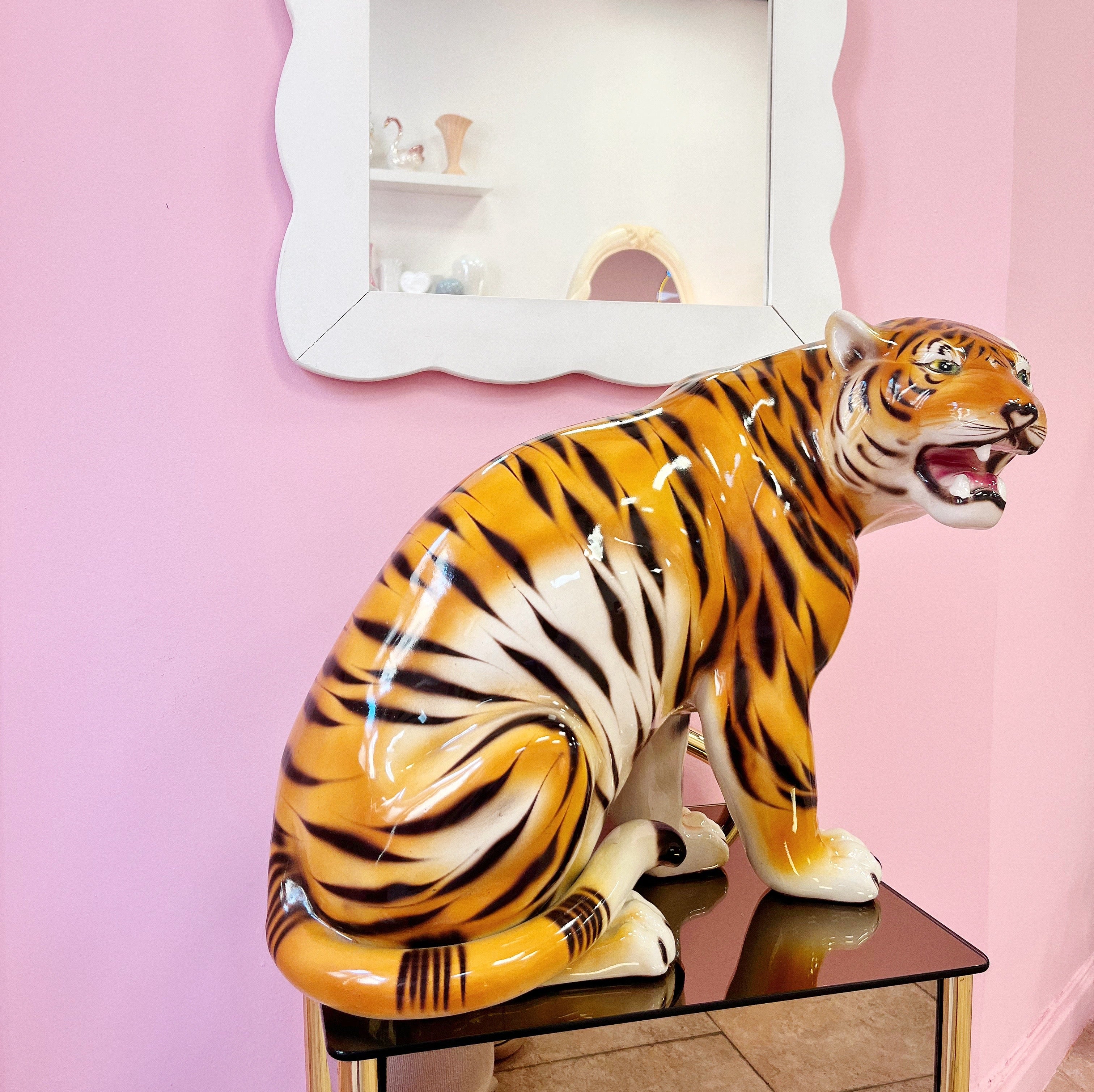 Céramique tigre rugissant vintage