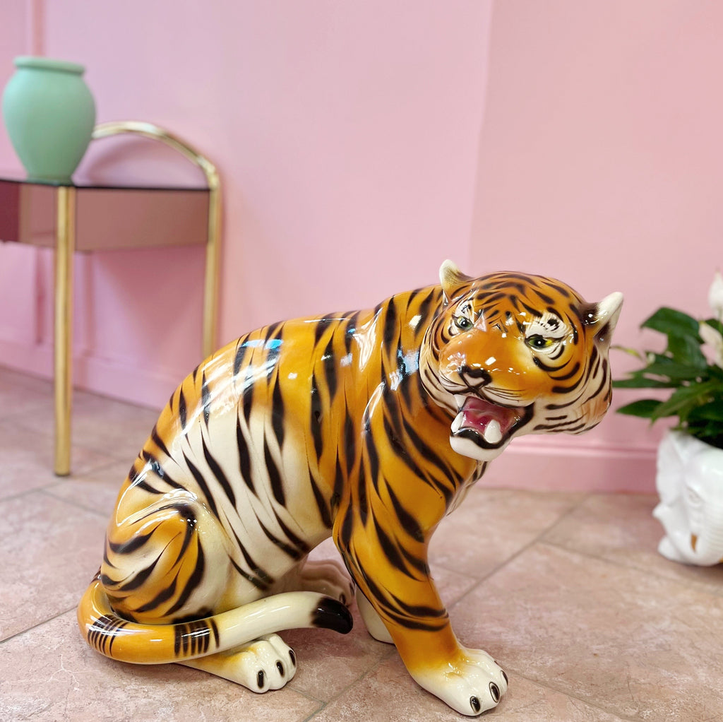 Céramique tigre rugissant vintage