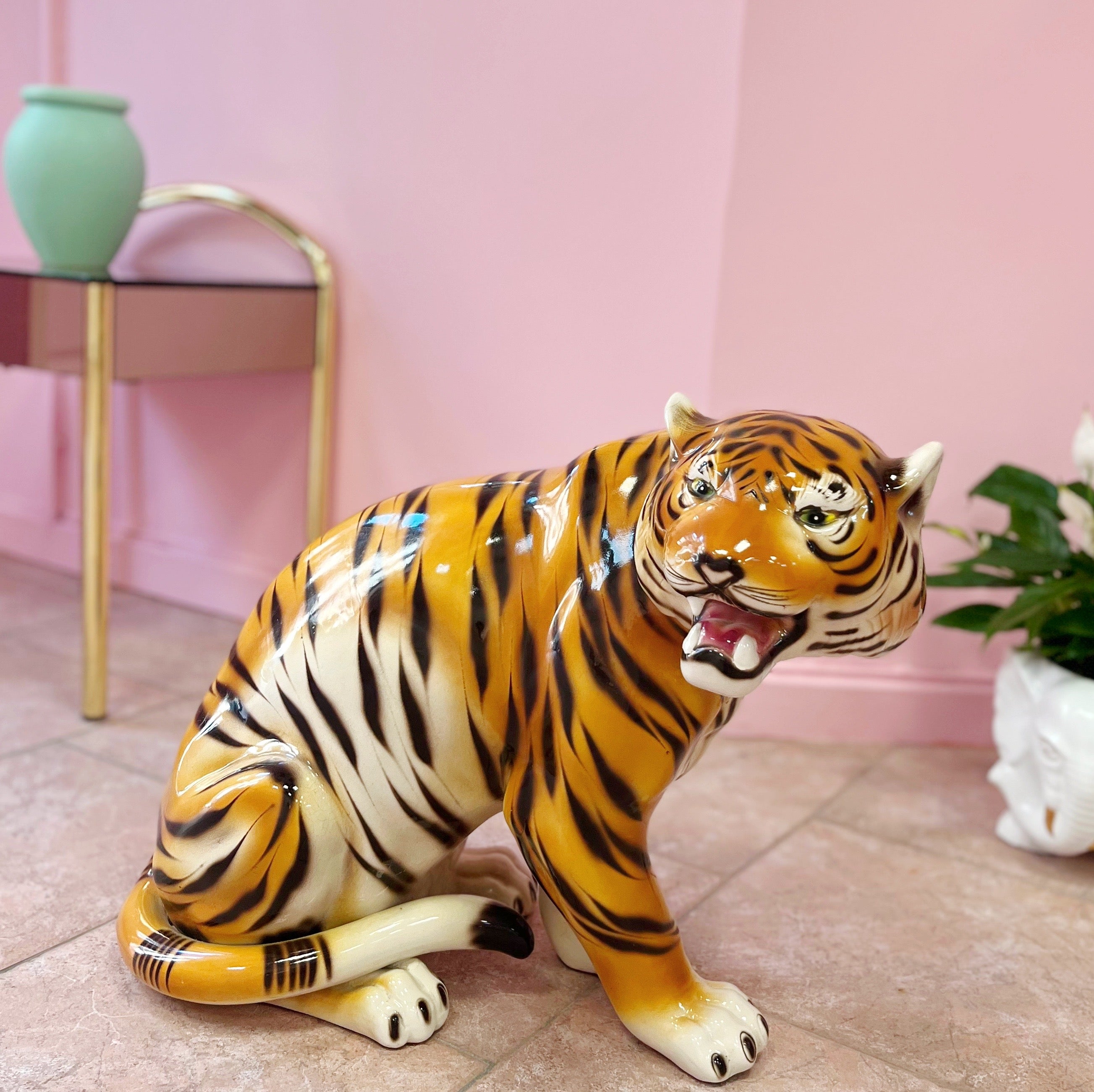Céramique tigre rugissant vintage