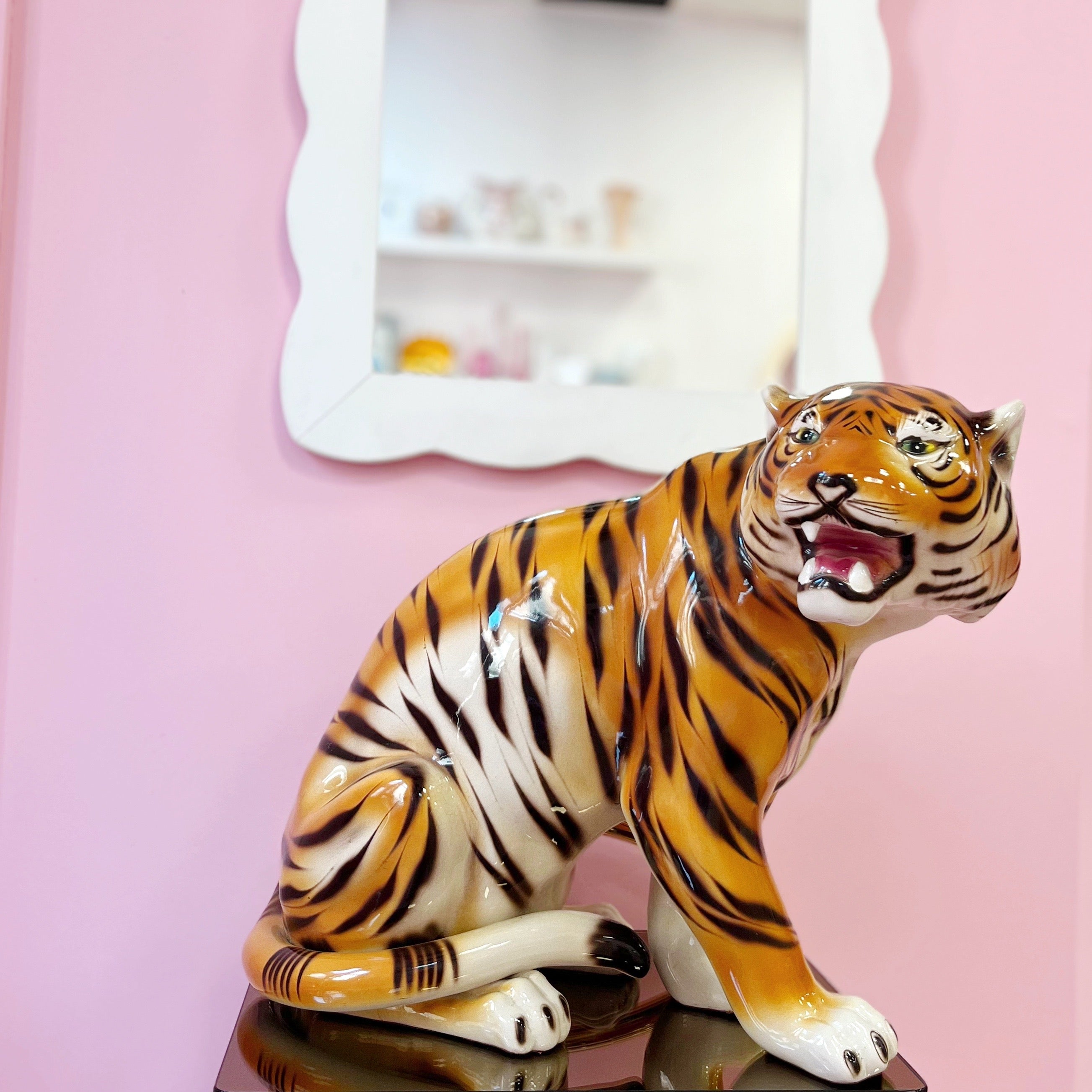Céramique tigre rugissant vintage