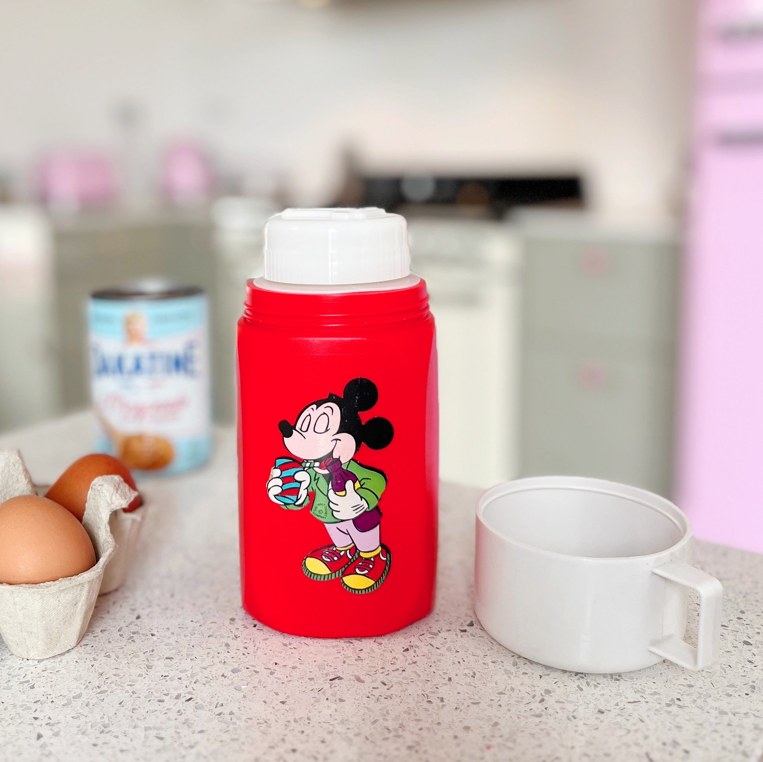Thermos vintage 90s Mickey rouge