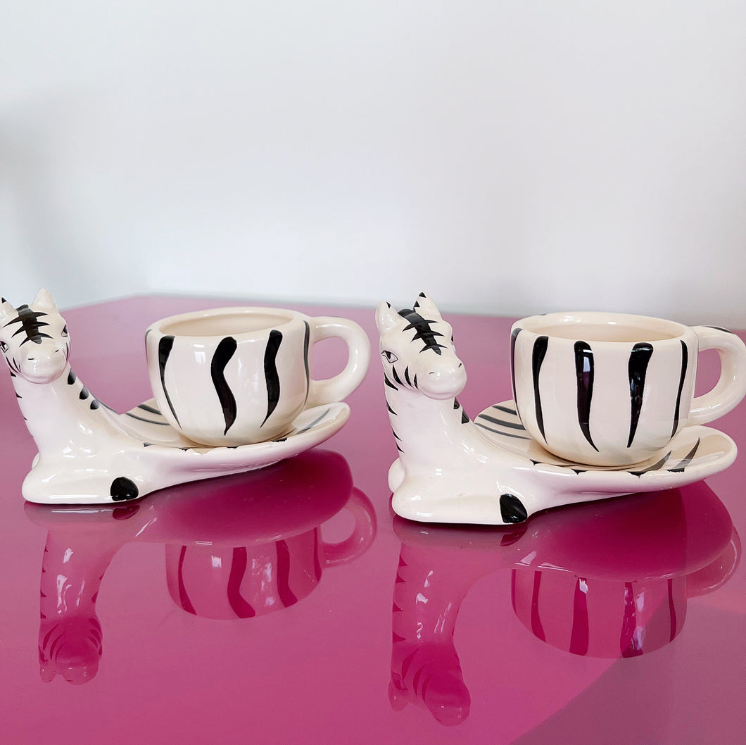 Vintage zebra mugs